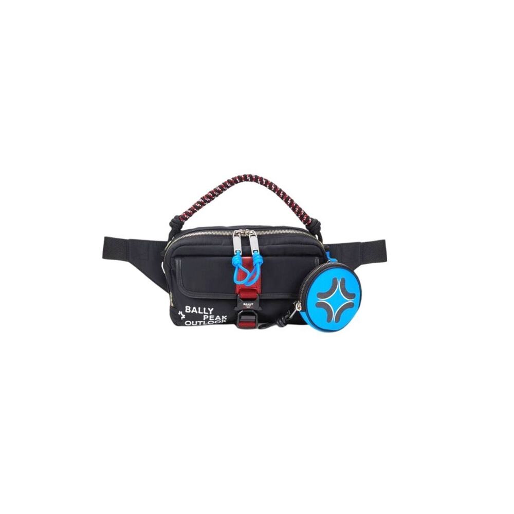 $1,495 NWT Bally Large Black Peak Outlook Belt Bag Fanny Pack Coin Pouch